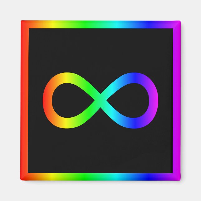 Aimant Symbole d'infini arc-en-ciel (Devant)