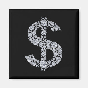 Aimant Symbole dollar Bling de diamant