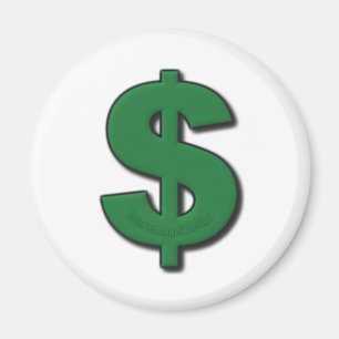 Aimant Symbole Dollar Vert