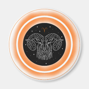 Aimant Symbole du Bélier – Emblème d'Astrologie Minimalis