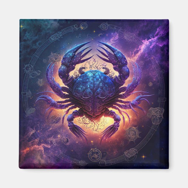 Aimant Symbole du cancer Zodiac Aquarelle Design (Devant)
