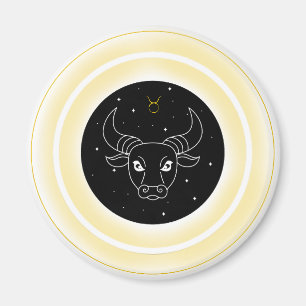 Aimant Symbole du Taureau – Emblème d'Astrologie Minimali