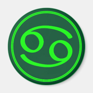 Aimant Symbole du zodiaque Cancer Contraste Vert