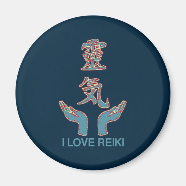 Aimant SYMBOLE I Love Reiki- Reiki Hands (Devant)