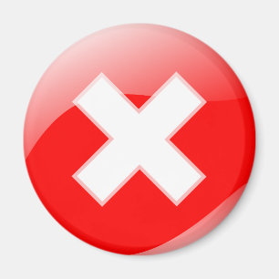 Aimant Symbole inexact Croix rouge No X