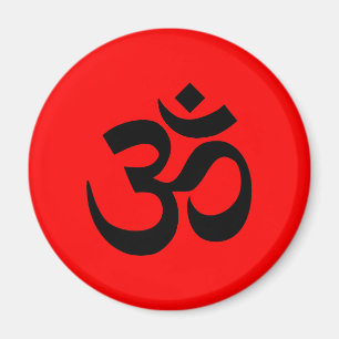 Aimant Symbole Om rouge et noir