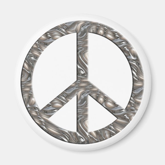Aimant Symbole PEACE - ARGENT (Devant)
