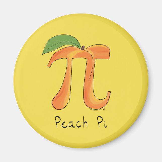 Aimant Symbole Pi Peach Math Funny (Devant)