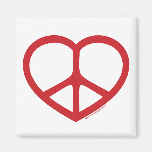 Aimant Symbole rouge de l'amour, signe de paix