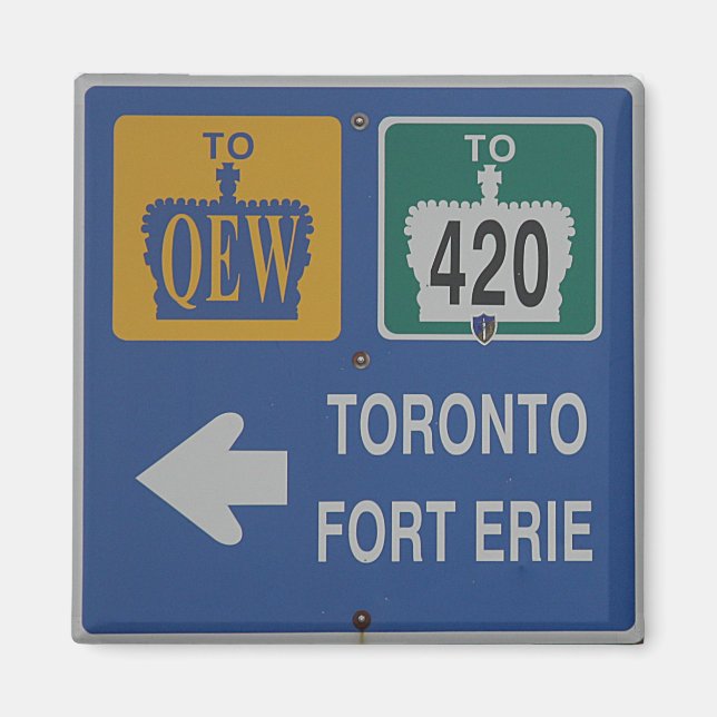 Aimant Symbole routier de Toronto, Fort Erie Canada (Devant)