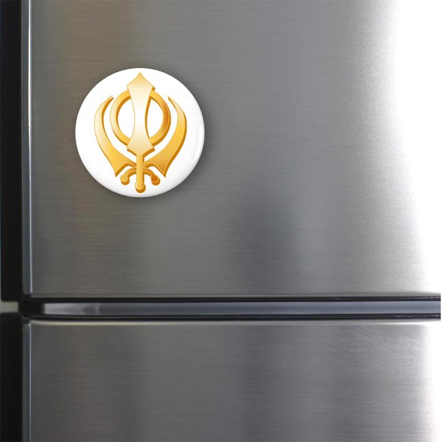 Aimant Symbole sikh (Sikh Magnet, gold Khanda, symbol of the Sikh religion.
)