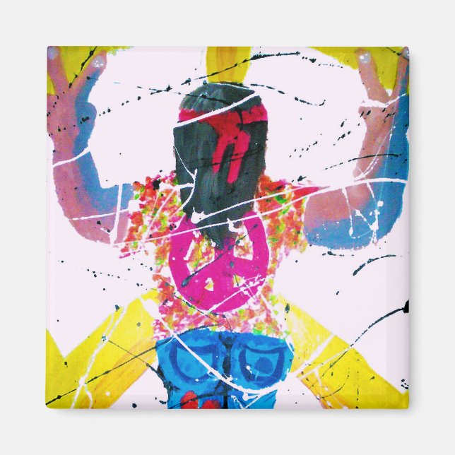 Aimant SYMBOLE super DE LA PAIX Hippie (Devant)