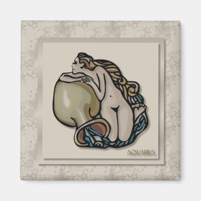 Aimant SYMBOLE Zodiaque AMATEUR Aquarius (Devant)