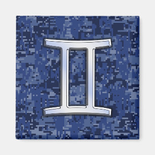 Aimant SYMBOLE Zodiaque Gemini Camouflage numérique bleu