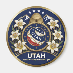 Aimant Symboles de la ruche de l'Utah et fierté de l'État