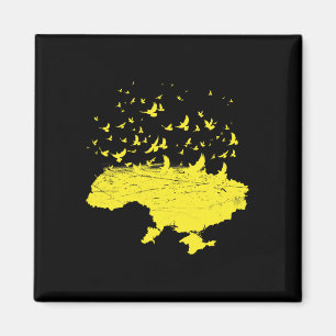 Aimant Symboles ukrainiens Ukraine Carte d'Ukraine Oiseau
