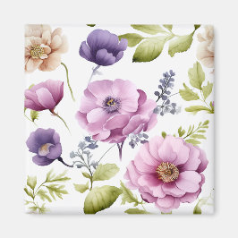 Aimant Symphonie Royal Bloom Purple Floral Pattern