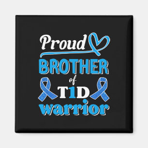 Aimant T1d Fier Frère Diabète Sensibilisation ruban bleu