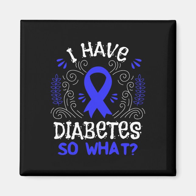 Aimant T1D Sensibilisation Ribbon Cadeau Pour Diabète Juv (Devant)