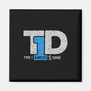 Aimant T1d Type 1 Cadeau de sensibilisation de l'escouade