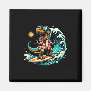 Aimant T-rex dinosaure amoureux de la plage faisant du su