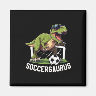 Aimant T-rex Jouant au Football Dinosaure Footballeur