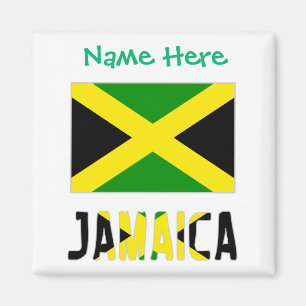Aimant T Shir Jamaïcain Drapeau Jamaïcain Vert Personnali