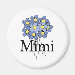 Aimant T-shirt assez bleu de la fleur Mimi