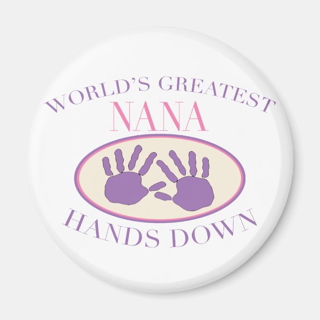 Aimant T-shirt Best Nana Hands Down (Devant)
