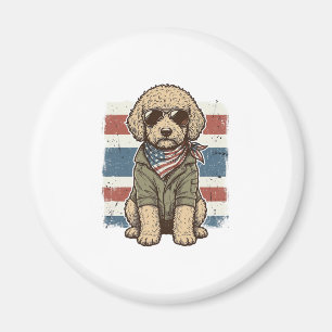 Aimant T-shirt de conception de gravure vintage de chien 