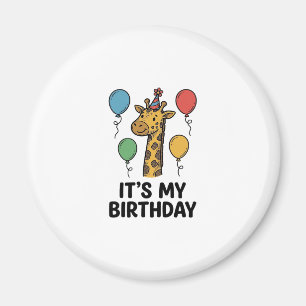 Aimant T-shirt de fête d'anniversaire de girafe mignon De