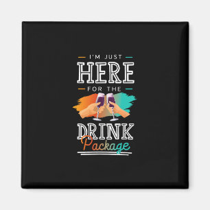 Aimant T-shirt de fête de queue de boisson drôle de vacan