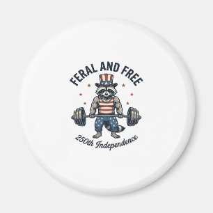 Aimant T-shirt de musculation de Raton Laveur Patriotique