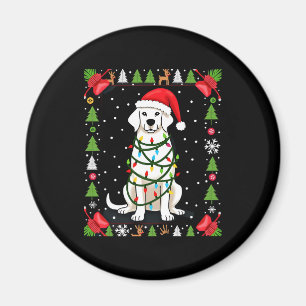 Aimant T-shirt de Noël drôle avec Boxer Blanc Sweater de