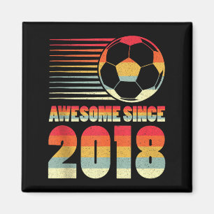 Aimant T-shirt drôle depuis 2018 Football 8e Anniversaire
