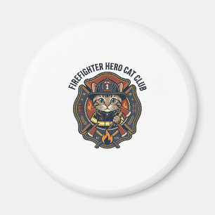 Aimant T-shirt graphique chat héros pompier - Pompiers