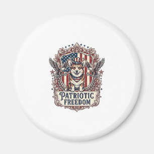 Aimant T-shirt graphique vectoriel Corgi patriotique_1