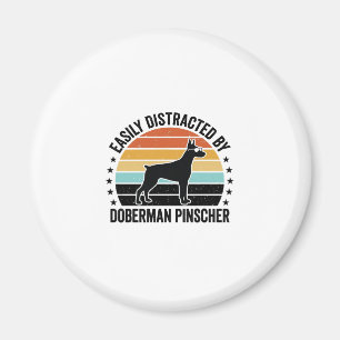 Aimant T-shirt graphique vintage Doberman Pinscher couche