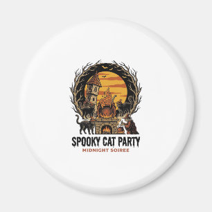 Aimant T-shirt Halloween Gravure Vintage Fête de Chat Eff