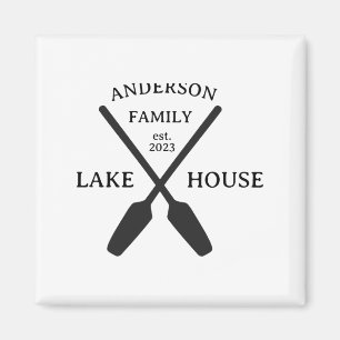 Aimant T Shirt Personnalisé Nom de Famille Maison de Lac 