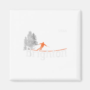 Aimant T-shirt Style Brighton Utah, 1980 T-shirt Ski Vint