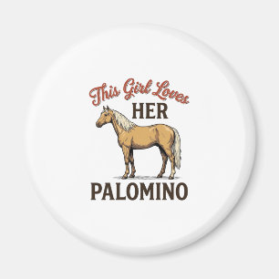 Aimant T-Shirt vintage gravure amateur de cheval Palomino