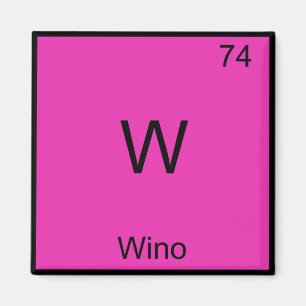 Aimant T-shirt W - Symbole Élément Chimie Vin Drôle Wino