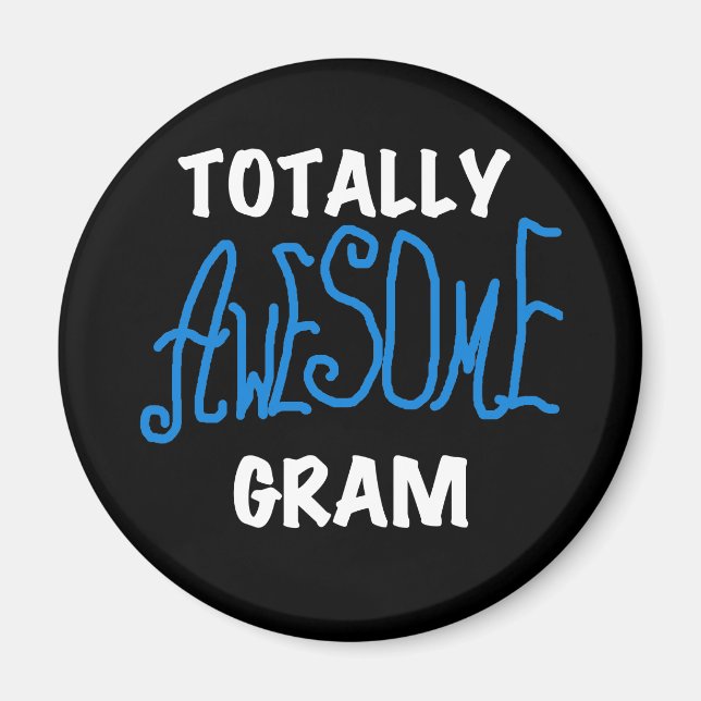 Aimant T-shirts bleus et cadeaux de gramme totalement imp (Devant)