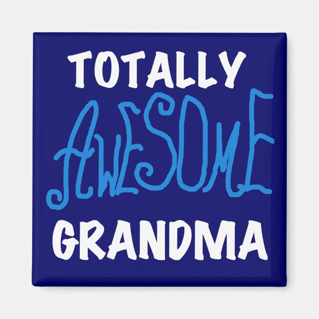 Aimant T-shirts bleus et cadeaux de grand-maman (Devant)