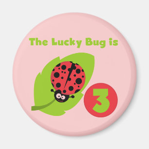 Aimant T-shirts et cadeaux 3e anniversaire Lucky Bug