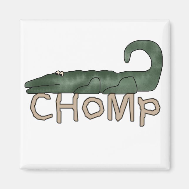 Aimant T-shirts et cadeaux d'alligator de mastication bru (Devant)