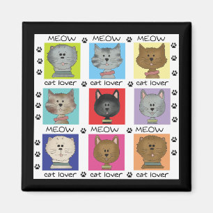 Aimant T-shirts et cadeaux d'amoureux des chats de Meow