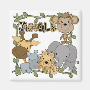 Aimant T-shirts et cadeaux d'animaux de jungle de bébé