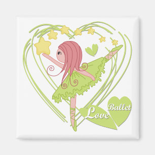 Aimant T-shirts et cadeaux de ballet d'amour